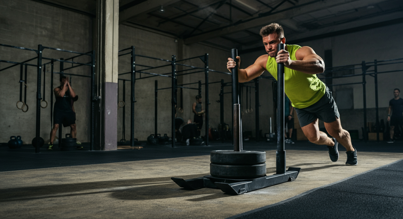 Eficiência no Sled Push: Tutorial Biomecânico [2026]